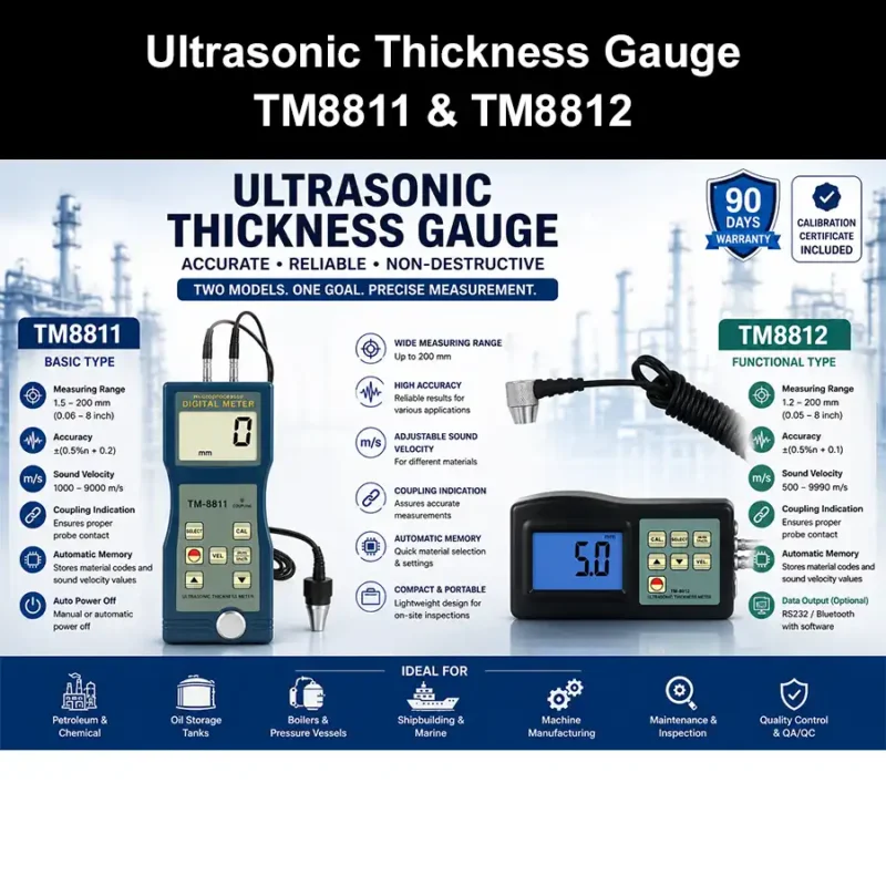 TM8811/TM8812 Digital Ultrasonic Thickness Meter