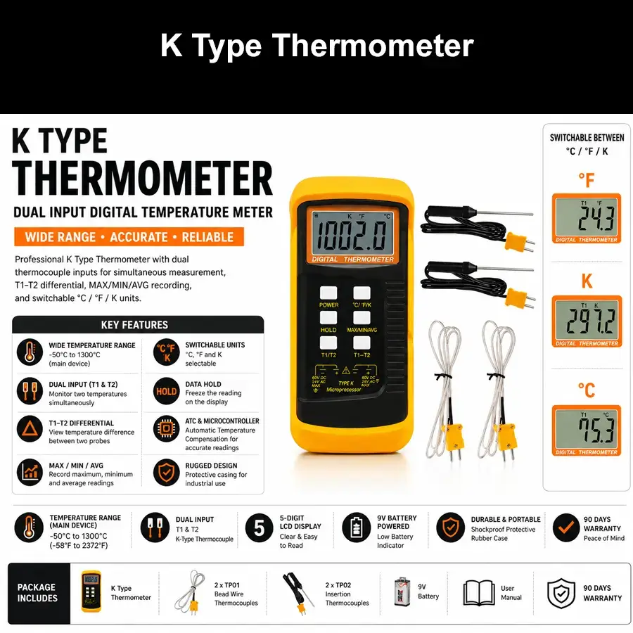 K Type Thermometer - 6802 II
