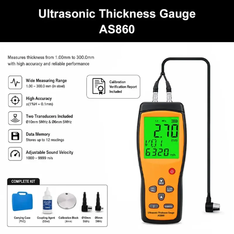 Ultrasonic Thickness Gauge - AS860